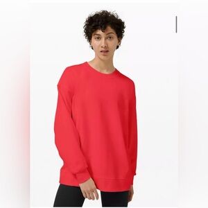 LULULEMON perfectly oversized crew carnation red size 8